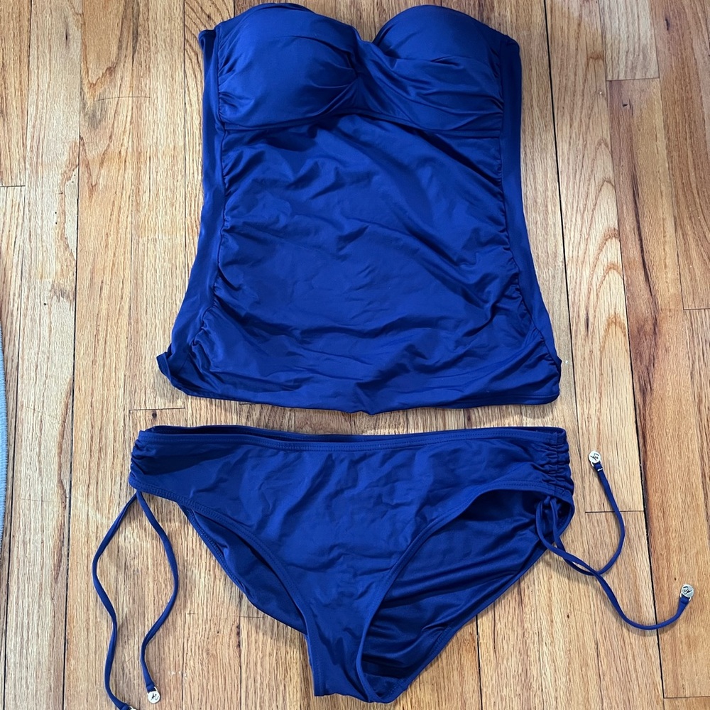 Anne Cole strapless tankini bathing suit. Large top, XL bottom. Deep pur…
